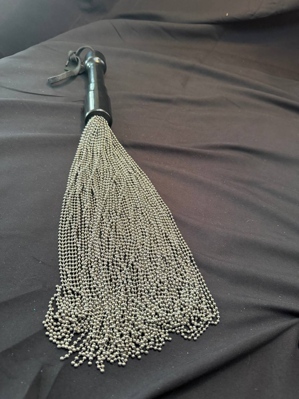 XL Beaded Chain Flogger - handcrafted stainless steel impact toy